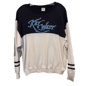 Vintage Key West Pullover Sweatshirt Sweater Crewneck Colorblock